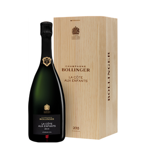Champagner Bollinger La Côte aux Enfants 2015 – Rarität 0,75 l in der gravierten Holzkiste mit Nummerierung