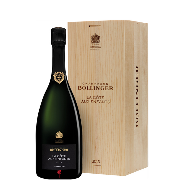 Champagner Bollinger La Côte aux Enfants 2015 – Rarität 0,75 l in der gravierten Holzkiste mit Nummerierung