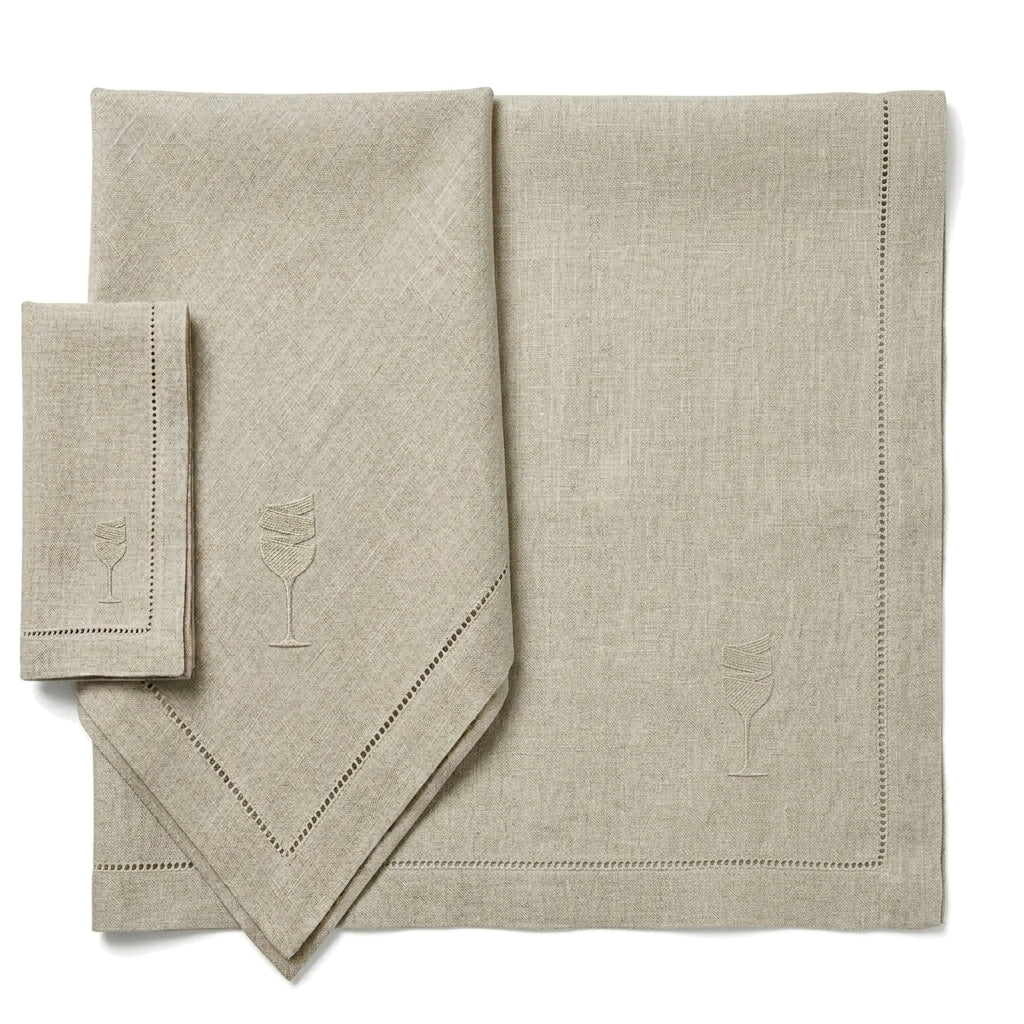 Mundserviette Leinen natur, freigestellt