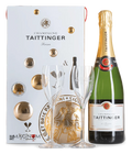Taittinger Champagner Brut Réserve · 0,75 l Normflasche · Geschenkbox mit zwei Gläsern · Magnum home & wine
