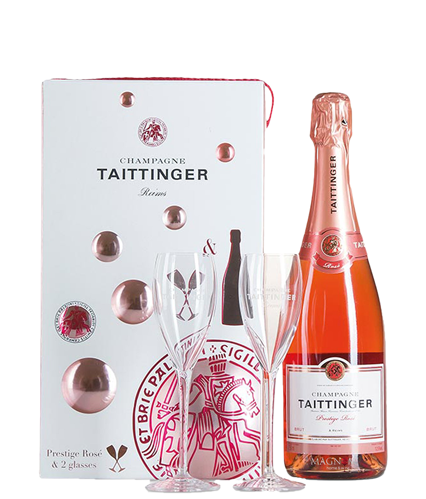 Taittinger Champagner Prestige Rose  Geschenkbox bei Magnum home & wine Collections 
